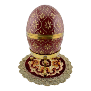 1960s Enameled Brass Egg Trinket Box