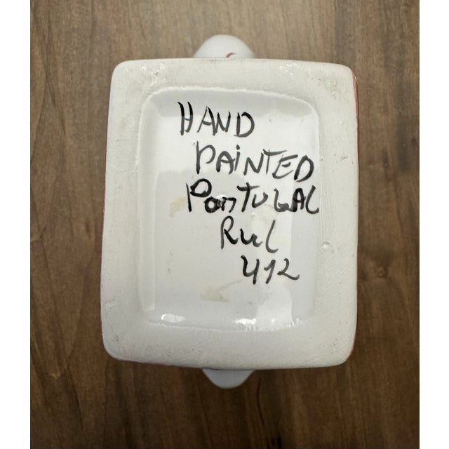 Mid-Century Modern Vintage MCM Hand Painted Portugal Five Finger Vase For Sale - Image 3 of 6