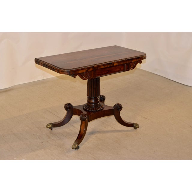 Victorian 19th C. English Rosewood Game Table For Sale - Image 3 of 12