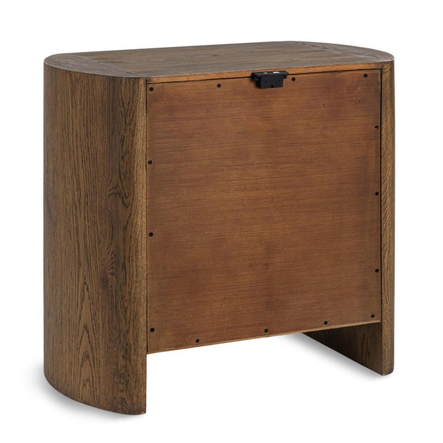 Mod Rounded Medium Oak Nightstand For Sale - Image 11 of 15