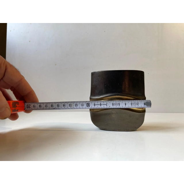 Vintage Dinanderie Vase in Mixed Metals For Sale - Image 6 of 7