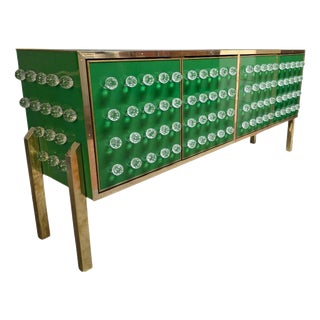 Italian Sculptural Sideboard with 120 Murano Glass and Brass Spheres from Justfurnituress SRL For Sale