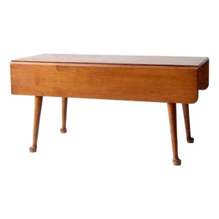 Mid-Century Colonial Revival Drop Leaf Dining Table in Sugar Maple For Sale