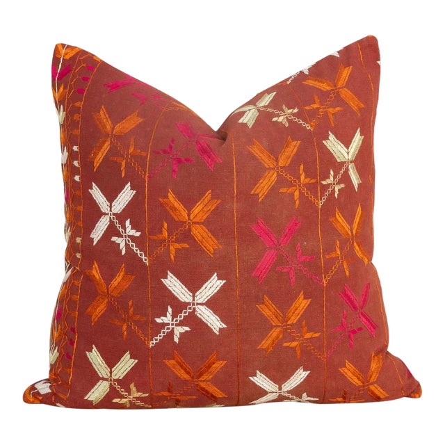 Jiya Antique Indian Folk Pillow For Sale
