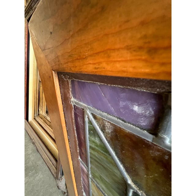 American Victorian Stained Glass in Light Box, Grape Motif For Sale - Image 9 of 15