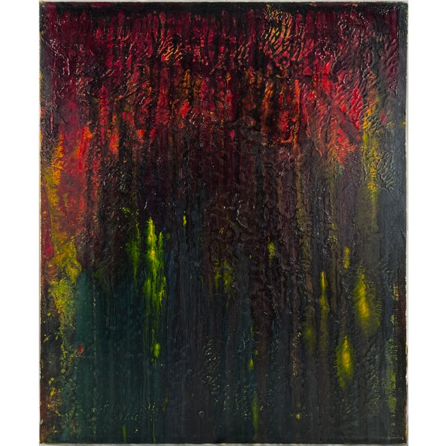 Abstract Expressionism Fire in the Forest at Night by Dave Francis Original Acrylic on Canvas For Sale - Image 3 of 8