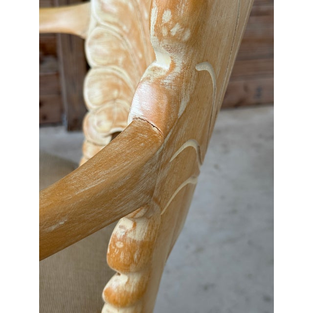 Mid-20th Century Carved Wood Venetian Shell Grotto Style Armchair With Original Velvet Upholstery For Sale - Image 11 of 12