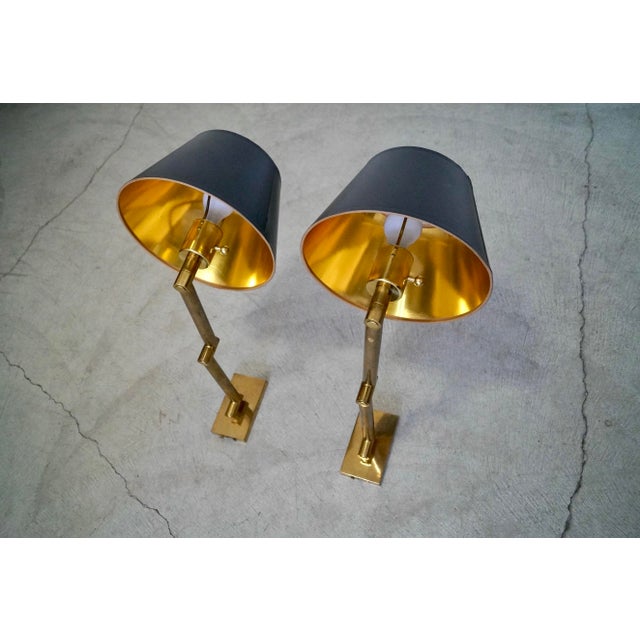 1960s 1960’s Mid-Century Hollywood Regency Brass Sconces by Chapman - A Pair For Sale - Image 5 of 12