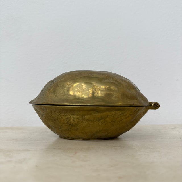 Metal Walnut Shaped Nut Cracker in Brass, 1970s For Sale - Image 7 of 11