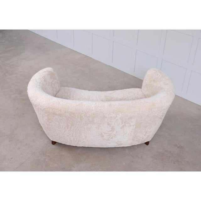 Danish Curved Sheepskin Sofa, 1940s For Sale - Image 11 of 14