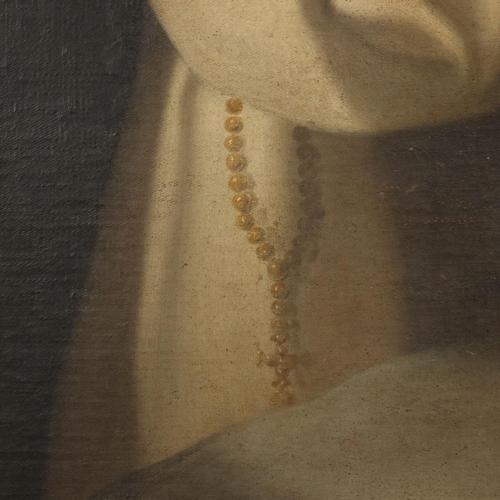 Santa Rosa of Lima and the Child Jesus, Oil Painting, Framed For Sale - Image 8 of 13