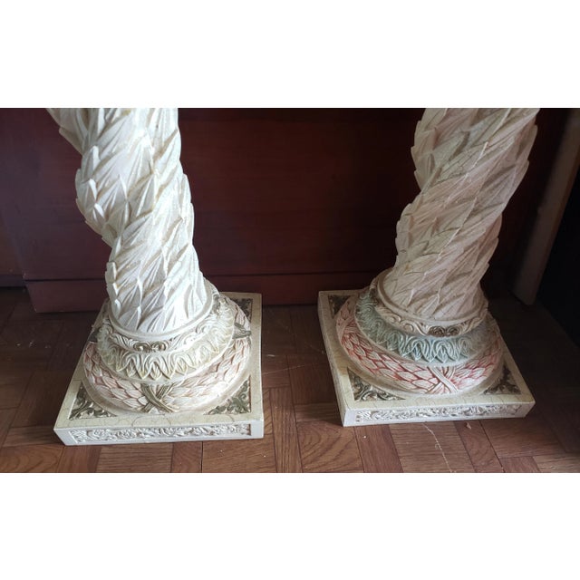 1990s Carved Corinthian Resin Pedestal For Sale - Image 11 of 12