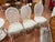 Late 20th Century French Provincial Oval Dining Table With 8 Chairs – Cream Painted Base & Figured Wood Top For Sale - Image 6 of 12