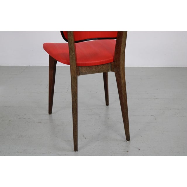 Kitchen Chair with Red Synthetic Leather Cover, 1960s For Sale - Image 13 of 18