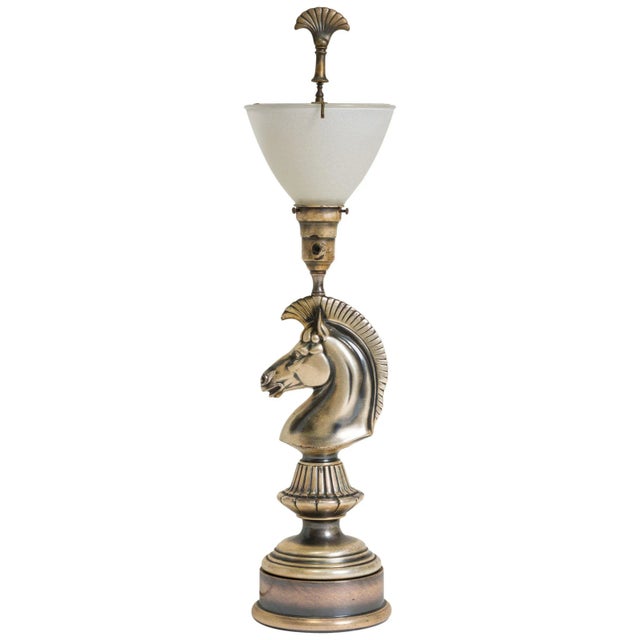 Silver Silver Plate 1940s Horse Head Lamp For Sale - Image 8 of 8