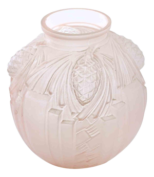 Art Deco Glass Globe Vase by De Cagny, 1930s