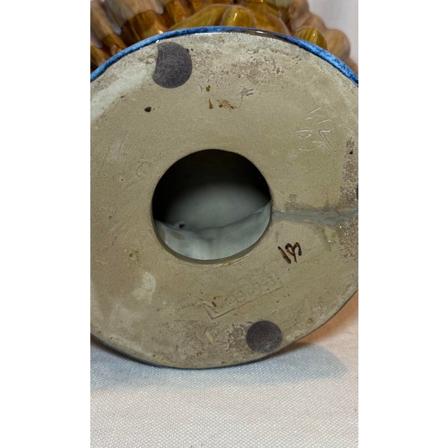 Late 20th Century Majolica Style Monkey Shell Cachepot Bowl For Sale - Image 12 of 12