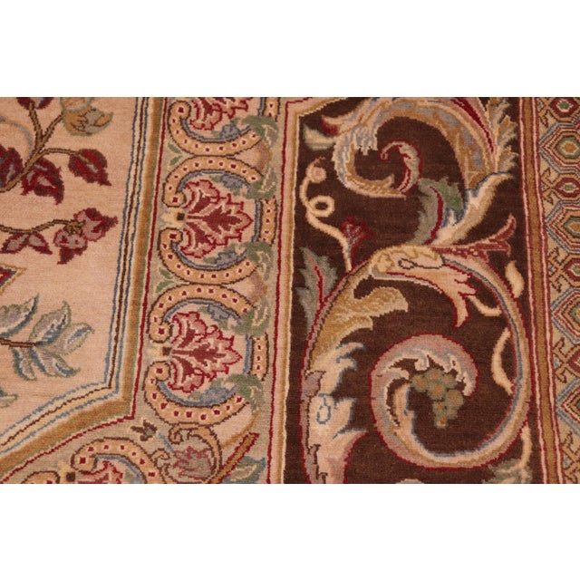 1990s Art Nouveau 1990's Pak-Persian Brown/Taupe Wool Rug - 5'11'' X 9'6'' For Sale - Image 5 of 9