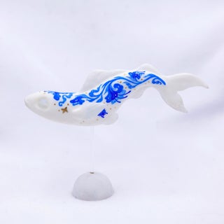 Delft Fish 4 by Nana Williams | Resin Cast, Acrylic Gouache of a decorative fish sculpture For Sale