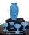 1980s 1980s Art Deco Revival French Blue Satin Draped Anchor Hocking Glass Vase For Sale - Image 5 of 5