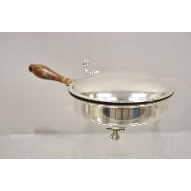 Vintage Epc Sheffield English Victorian Silver Plated Hinged Lid Silent Butler For Sale - Image 11 of 12