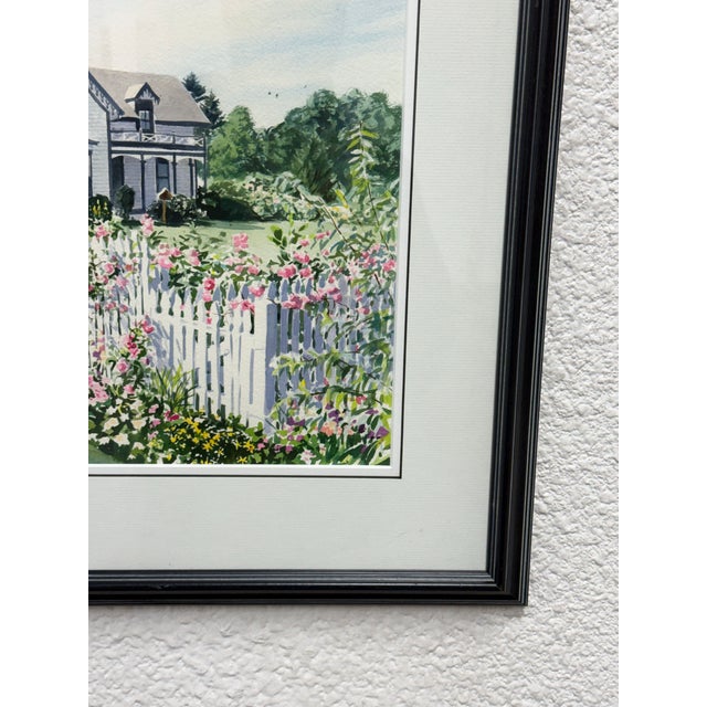Joel Ogard Espey House Framed Watercolor, Circa 1994 For Sale - Image 4 of 11