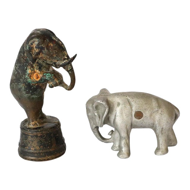 Antiques Money Bank Elephants - Set of 2 For Sale