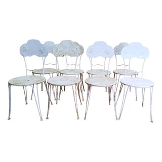 Wrought Iron Garden Chairs, Set of 8 For Sale