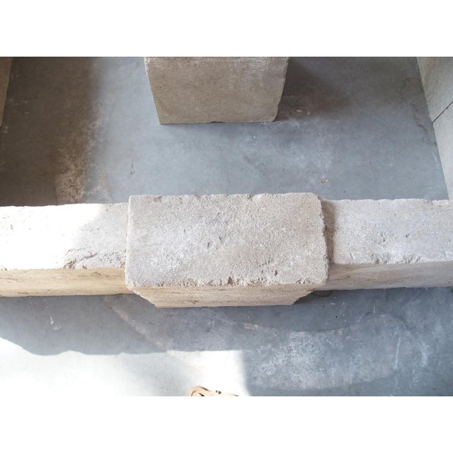 Sisteron Carved Limestone 2-Spout Rectangular Center Fountain, Provence, France For Sale - Image 9 of 18