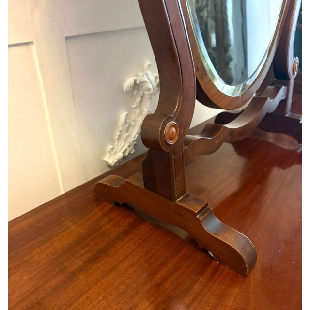 Brown Antique Edwardian Mahogany Dressing Table Vanity Mirror, 1900 For Sale - Image 8 of 13