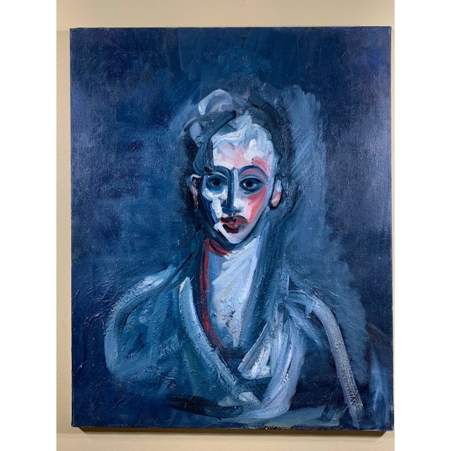 1990s Expressionist Style Figurative Oil Painting on Canvas For Sale - Image 11 of 11
