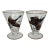 Mid Century Cordial Glasses With Wild Birds a Pair For Sale