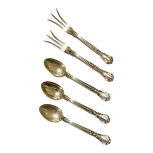 Mid 20th Century Chantilly Sterling - Gorham • 3 Demitasse Spoons • 2 Lemon Forks - Set of 5