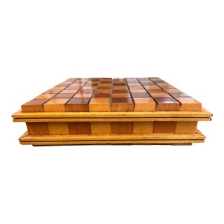 Vintage Hand Crafted Wooden Chess Set – 12.5” Square c.1930s - 40s For Sale