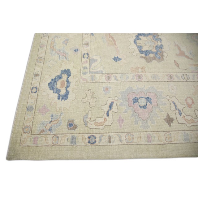 Handmade Modern Turkish Oushak Rug 12'2" X 13'4" For Sale - Image 4 of 7