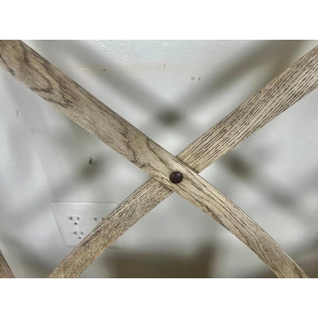 Set of Four Primitive Dining Chairs W/ Linen Seats For Sale - Image 12 of 16