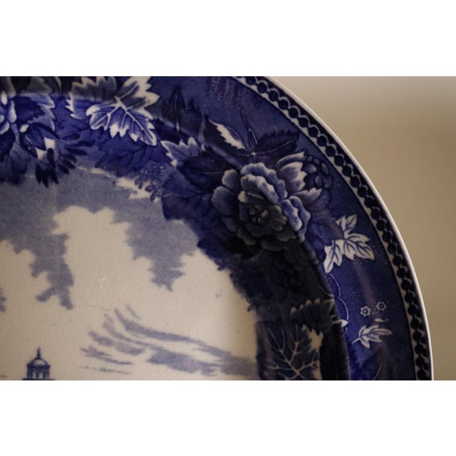 1892 Wedgwood Flow Blue Library of Congress Plate For Sale - Image 6 of 11