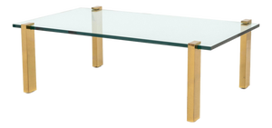 Peter Ghyczy Style Brass and Glass Coffee Table