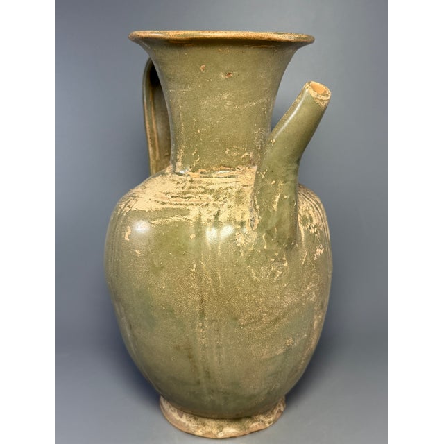 15th Century & Earlier Ntique Chinese Celadon Ewer, Collectible Ceramic For Sale - Image 5 of 7