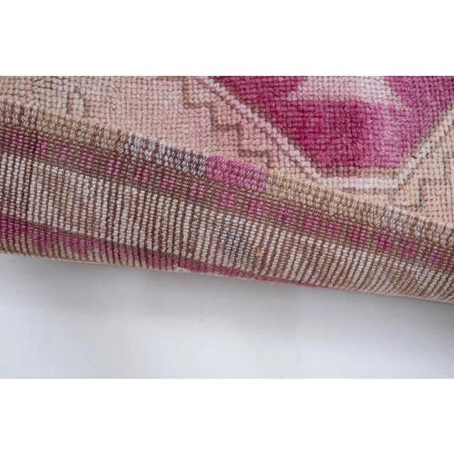 Pink Mid 20th Century Pink Vintage Herki Runner 2'8'' X 11'6'' For Sale - Image 8 of 11