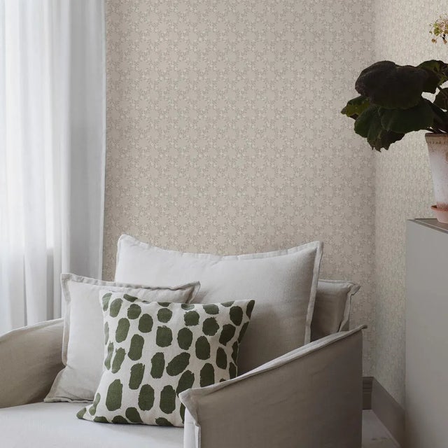 Mid-Century Modern Sample - Boråstapeter Sommarslöja Wallpaper in Grisaille For Sale - Image 3 of 5