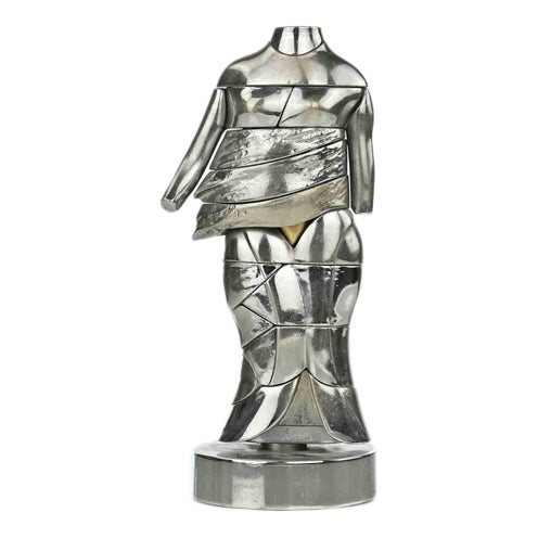 Miguel Berrocal, Mini-Caryatid, 1960s, Nickel-Plated Metal For Sale