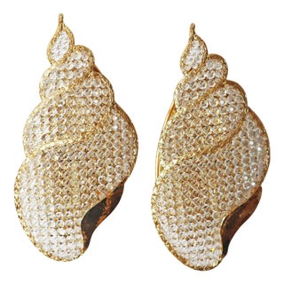 Golden Jewel Water Snail Wall Lights, 1960s, Set of 2 For Sale