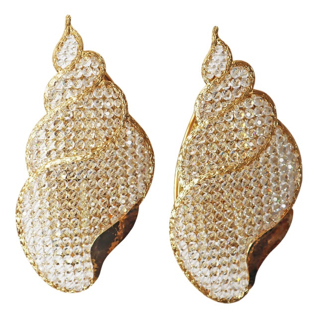 Golden Jewel Water Snail Wall Lights, 1960s, Set of 2 For Sale