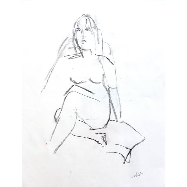 Contemporary Contemporary Modern Nude Ink Drawing by Martha Holden For Sale - Image 3 of 3