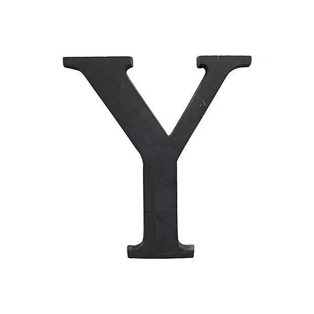 Mid-Century Modern Vintage Aluminum Letter Y For Sale - Image 3 of 3
