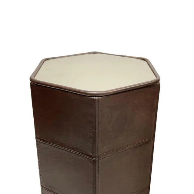 Brown Stitched Leather Side Tables from De Sede, Set of 2 For Sale - Image 4 of 5