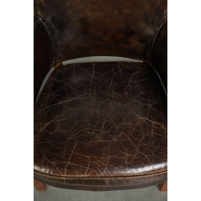 Vintage Grained Cowhide Leather Dining Chairs, Set of 6 For Sale - Image 11 of 17