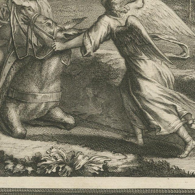 Pieter Mortier, The Brazen Serpent and Balaam's Ass Stopped by the Angel, 1700, Engraving For Sale - Image 4 of 12