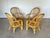 Set of 4 1970s bamboo armchairs, missing cushions